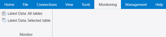 Screenshot of the Monitoring tab with two options for monitoring data.