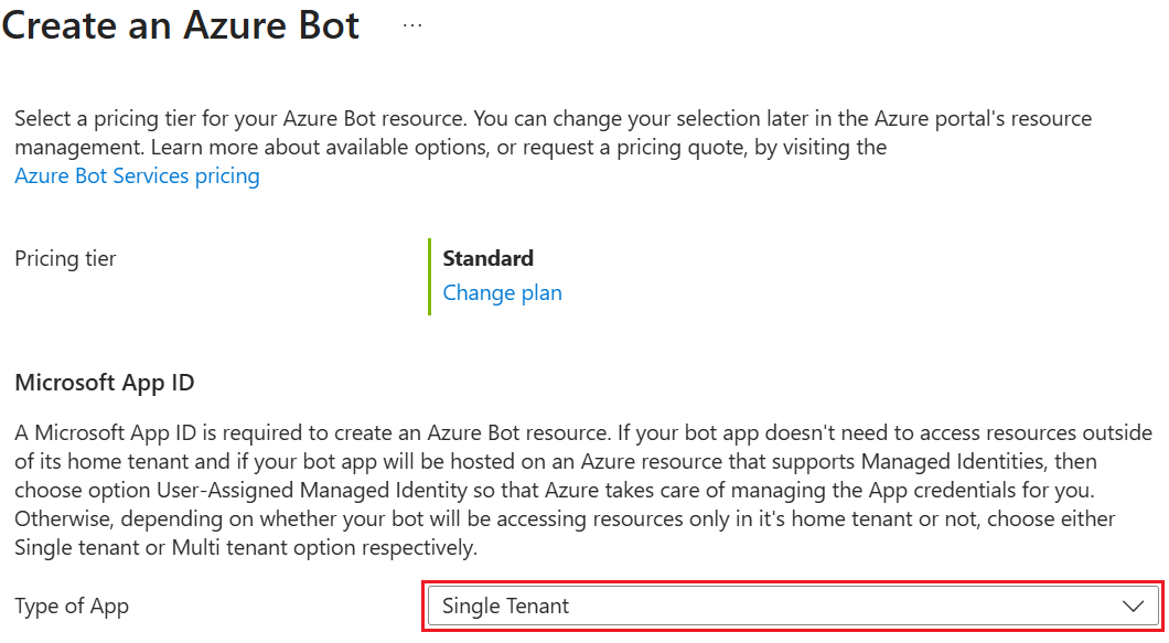 Screenshot shows how to select multitenant for Microsoft AppID.