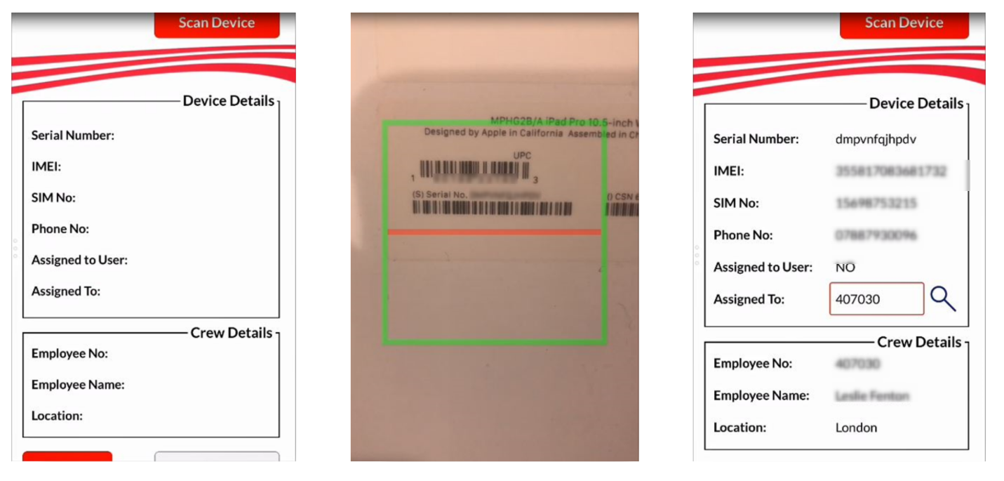 Screenshot of Crew iPad Asset Management app Screenshot of Crew iPad Asset Management app.