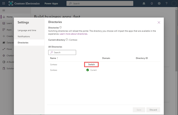 Azure B2B Maker - switch tenant.