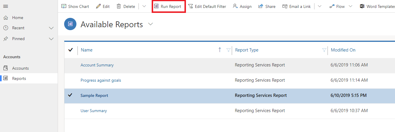 Run a report Run a report.