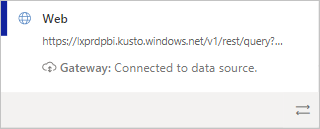 Screenshot showing the lineage view data source with a gateway.