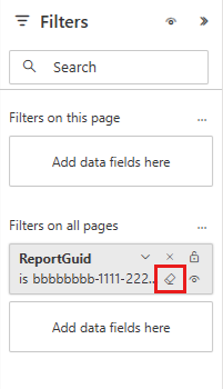 Screenshot showing Remove the filter.