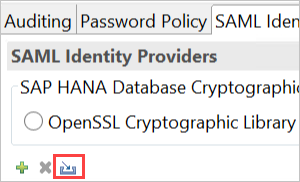 Screenshot of the Import button on the SAML Identity Providers pane.