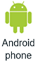 Screenshot of icon representing an Android phone device category for Power BI mobile app support.
