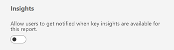 Screenshot that shows report setting for insights.