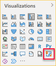 Screenshot of the Visualizations pane showing the ArcGIS maps icon highlighted.