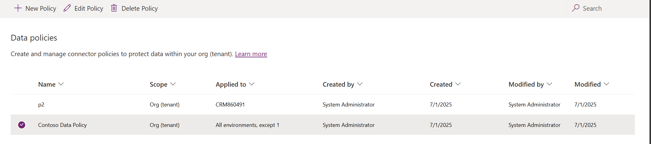 Delete a data policy Delete a data policy.