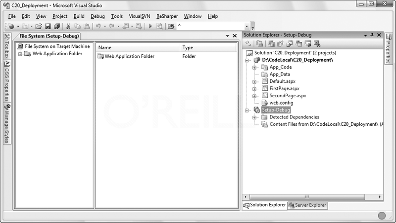 The Setup Project, open in VS2008