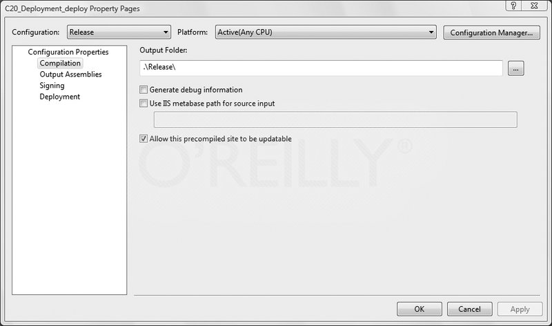 The Web Deployment Project edit dialog