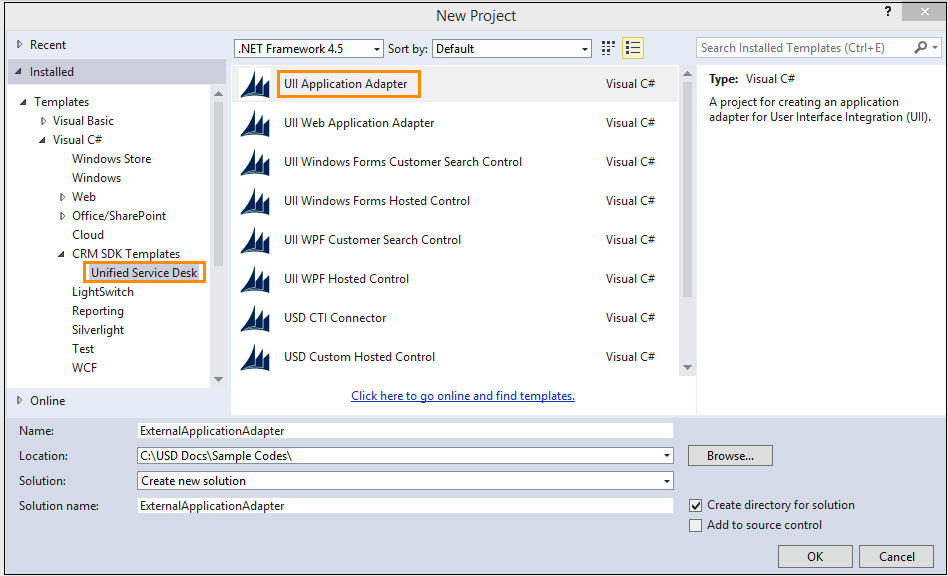 External application adapter in Visual Studio External application adapter in Visual Studio.