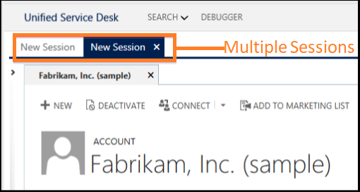 Multiple sessions in Unified Service Desk Multiple sessions in Unified Service Desk.