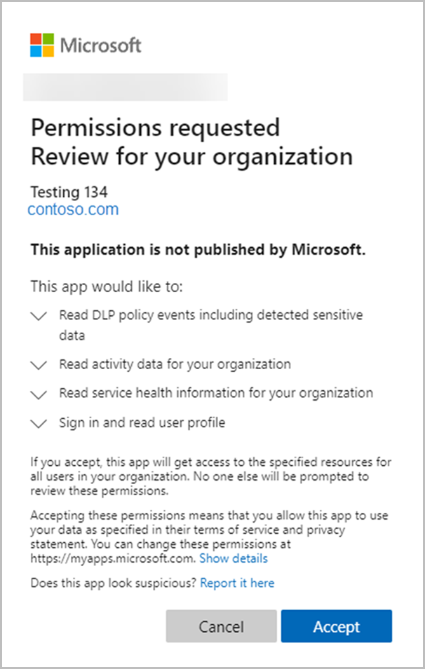 Reporting web service review permissions requested for your organization Office 365 Reporting web service review permissions requested for your organization