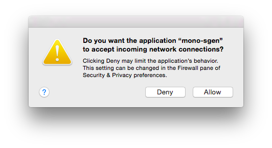 Click Allow on this dialog