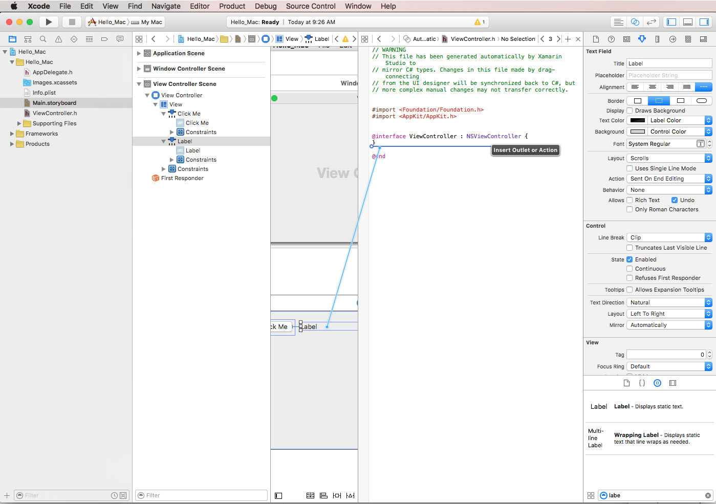 Dragging to create an Outlet