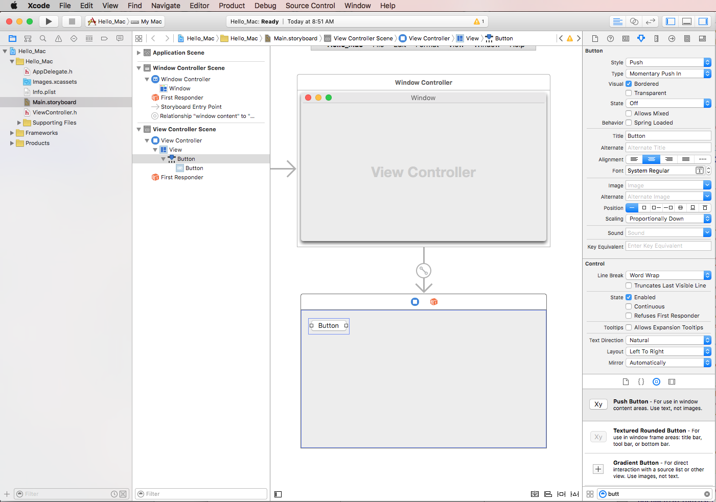 Adding a Button to the interface design