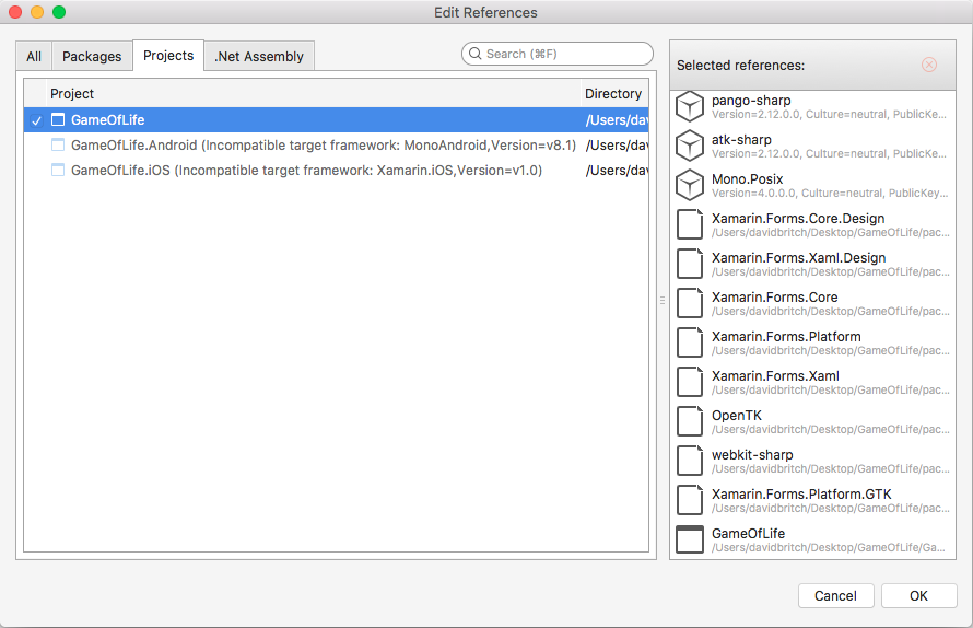 Reference the shared project Reference the shared project
