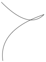 PolyQuadraticBezierSegment Line graphic shows two connected overlapping Bezier curves.