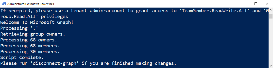 confirm the script completed successfully.