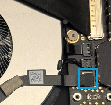 Screenshot that shows removing the nSIM FPC from the motherboard connector after flipping the latch.