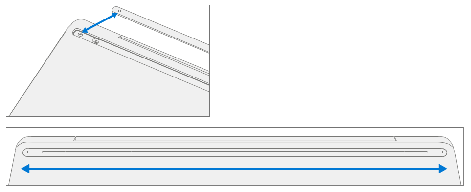 Screenshot that shows positioning and seating the new rear foot over its single locating post.
