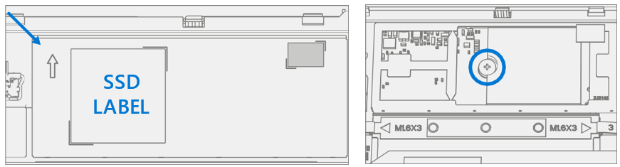 Screenshot that shows prying rSSD shield cover and removing retention screw.