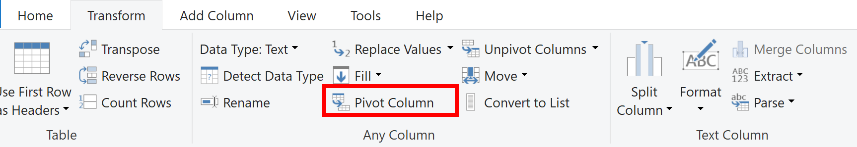 Pivot Column