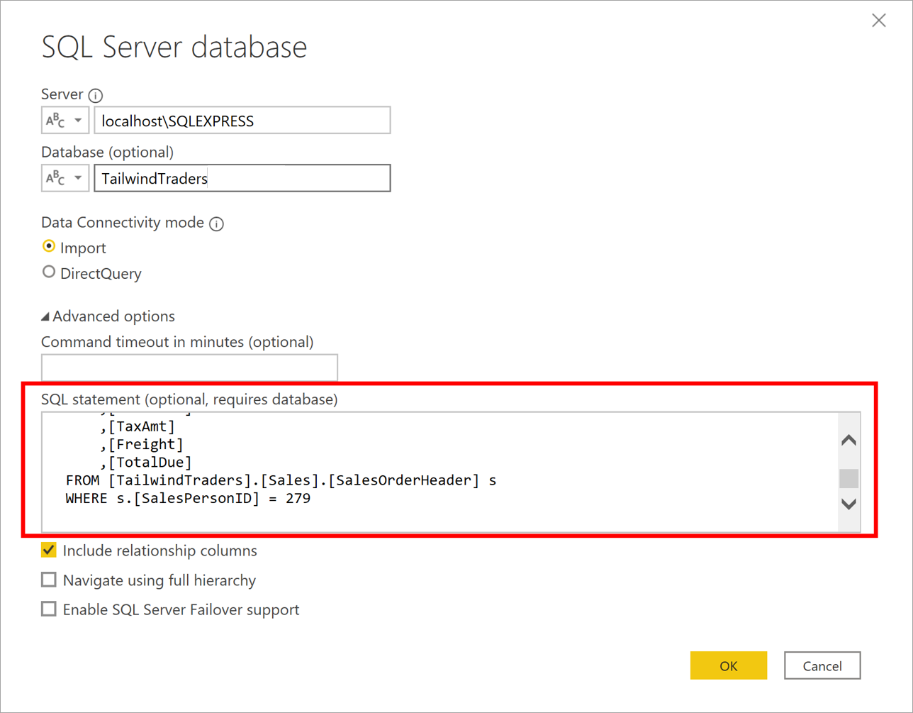 Add query to execution statement
