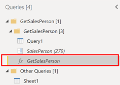Function in Query pane