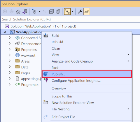 Menú contextual abierto con el vínculo Publicar resaltado