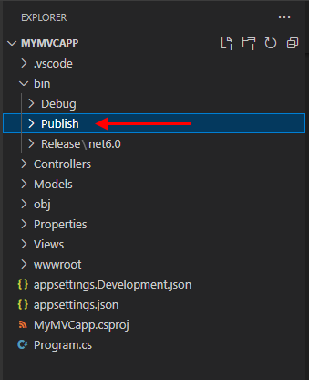 Estructura de carpetas de publicación