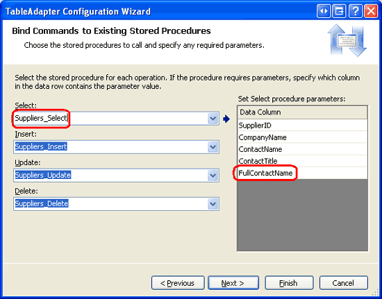 Ejecute el Asistente para configuración de TableAdapter para actualizar las columnas de DataTable.
