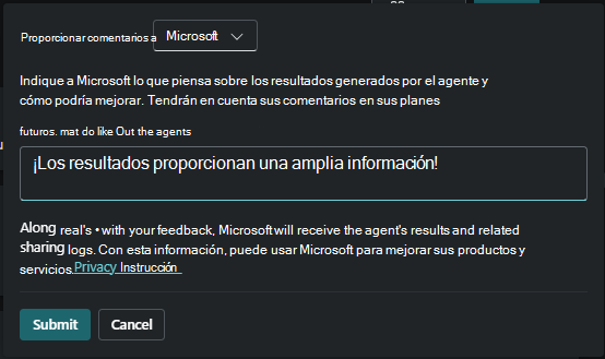 Opción de comentarios del producto