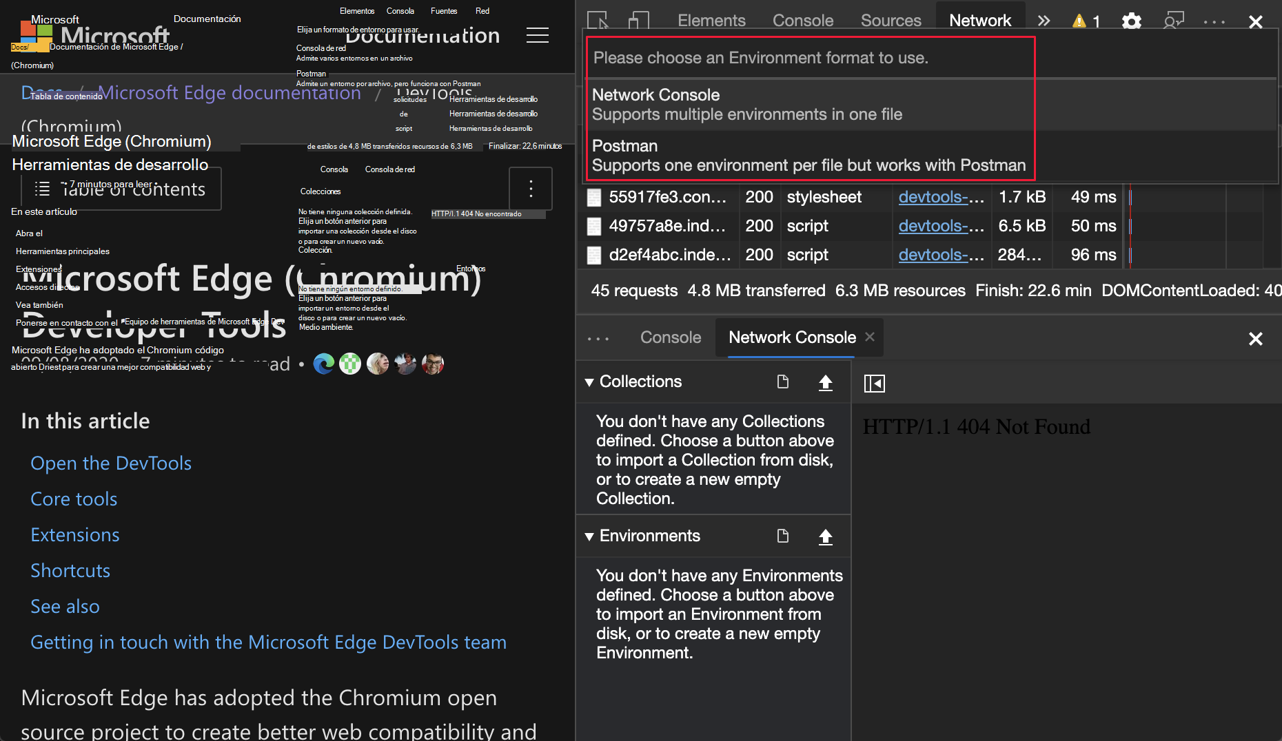 Selección del formato para el nuevo entorno