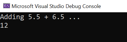 salida de la consola NET5