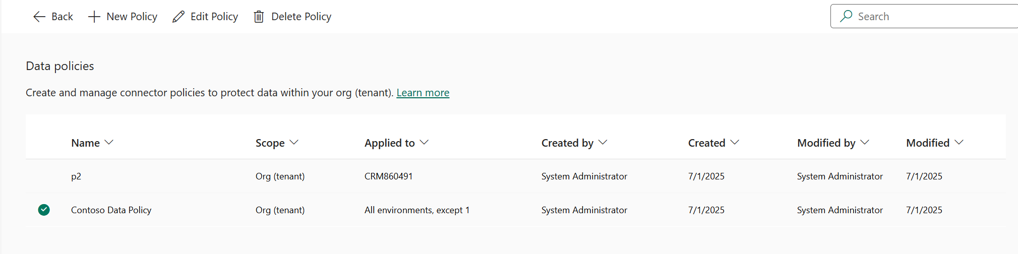 Edit a data policy Edit a data policy.