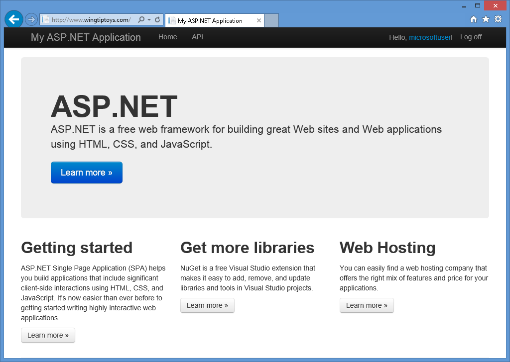 Clique para expandir a imagem Imagem da página inicial padrão da Microsoft