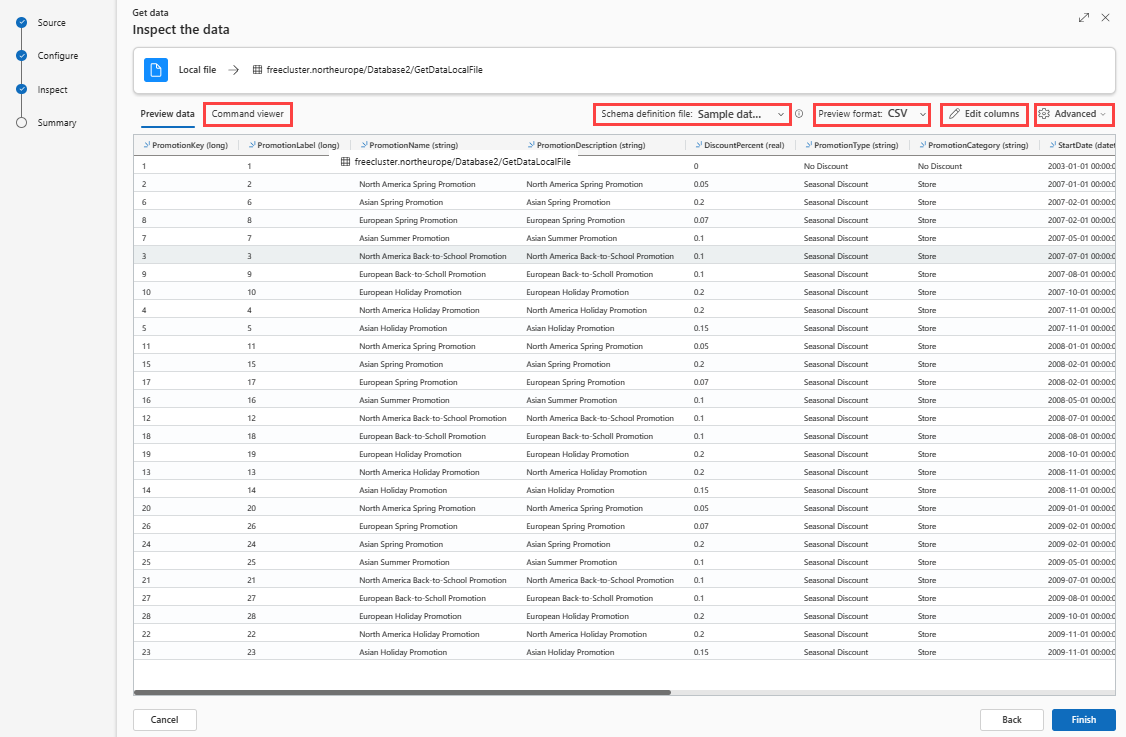 Captura de tela da guia de inspeção.