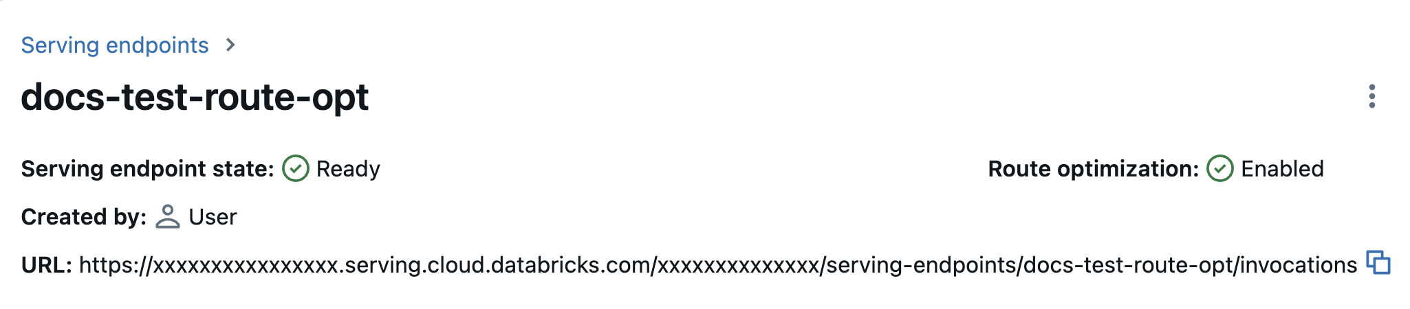 URL de endpoint otimizada para rota