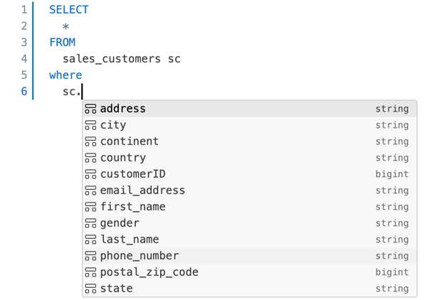 Preenchimento automático de alias