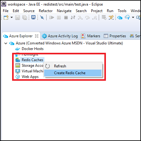 Criar menu Cache Redis
