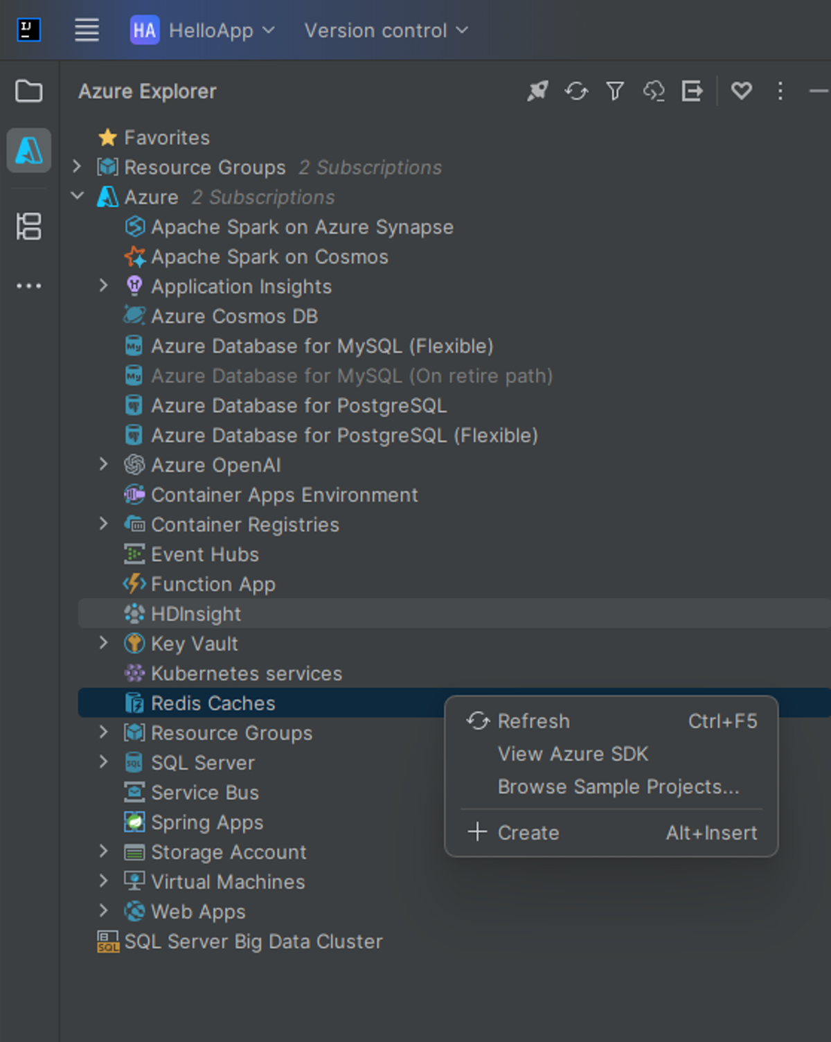 Criar menu Cache Redis