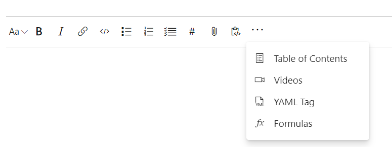 Captura de tela mostrando o menu de contexto expandido com as seguintes opções: Sumário, Vídeos, Marca YAML e Fórmulas.