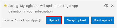 Carregar edições na definição do Logic App no Azure