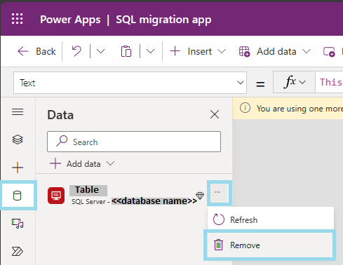 Excluir fontes de dados