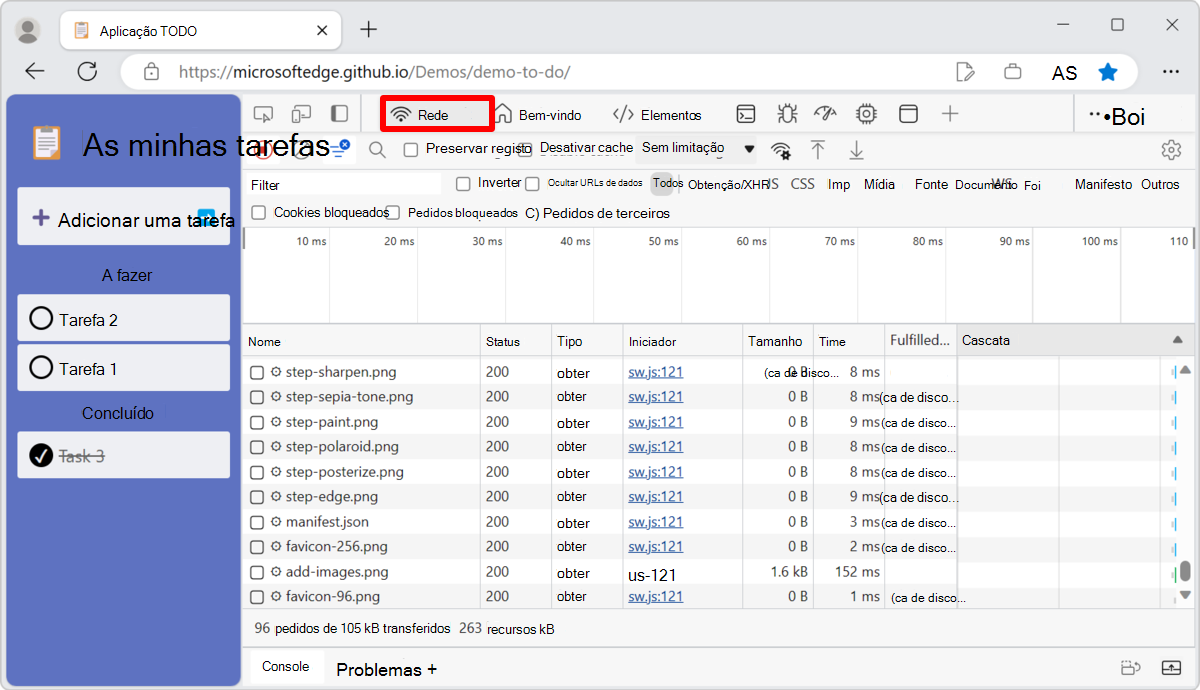 Ordem personalizada de DevTools numa barra de ferramentas