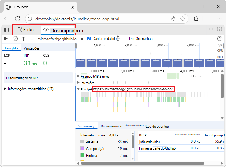 Separador DevTools Especiais