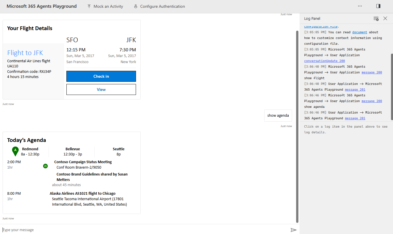 Captura de ecrã a mostrar a card resultado de composição ao utilizar um canal diferente.