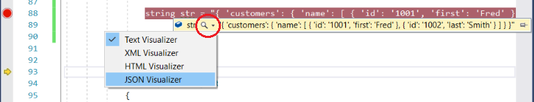 Abrir um Visualizador de Cadeia