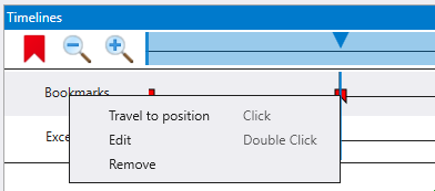 Captura de tela do menu pop-up de clique com o botão direito do mouse em Favoritos exibindo opções para ir para a posição, editar e remover.
